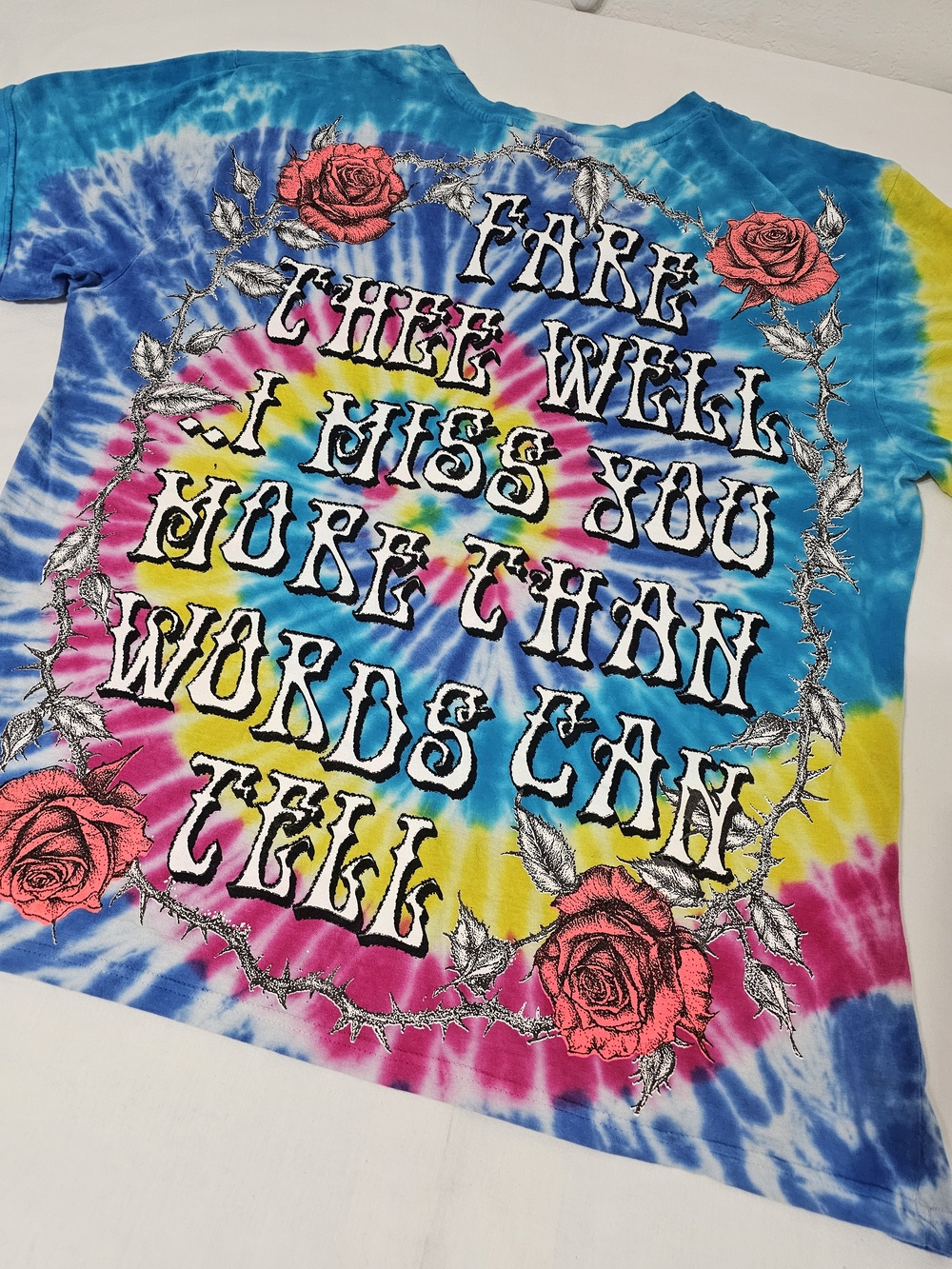 BackStock Co Grateful Dead Jerry Garcia Tie Dye Graphic T-Shirt 2X Blue Skull - Picture 5 of 9